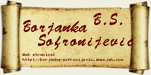 Borjanka Sofronijević vizit kartica